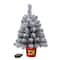20" Pre-Lit Night Night™ Snowy Flocked Pine Artificial Tabletop Christmas Tree in Santa Belt Base, Clear LED Lights